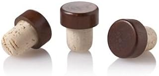 WidgetCo 19.5mm Dark Wood Top T-Corks, Bar Corks, For Spirits, Liquor, & Syrups (Qty 25)