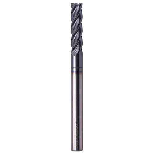Data Flute CNC 3 Flute Square End Mill, 1/4" Diameter, 30 Degree Helix, TiAlN Coated