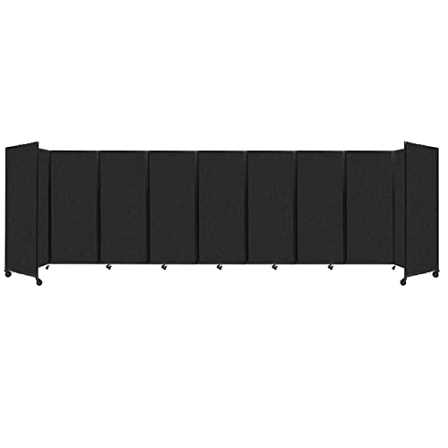 Versare Room Divider 360 Portable Partition Privacy Wall | Freestanding Office Dividers | Locking Wheels | Temporary Room Separator | 25' x 6'10" Black Sound Absorbing