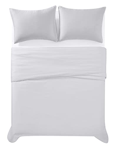 Christian Siriano Ny - 300 Tc King 3 Piece Duvet And Pillowcase Set - Cotton Sateen Collection - White #TOP3
