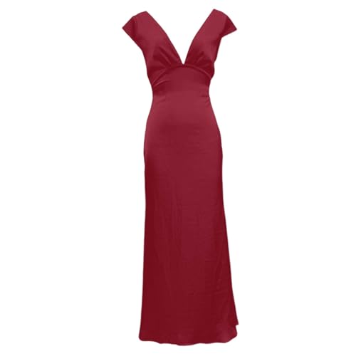 Robe en satin fluide col V pour sublimer votre silhouette