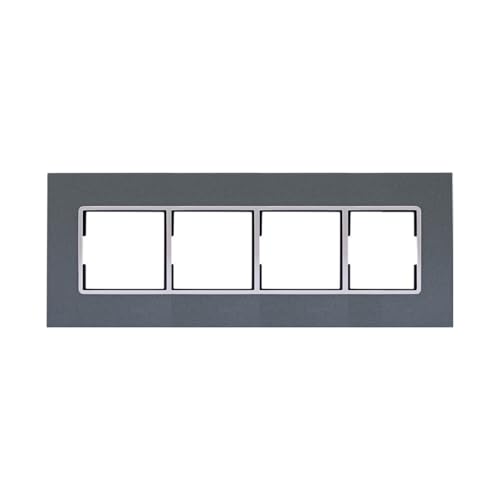 Image of Anchor by Panasonic Penta 8 Module Gina Horizontal Cover Plate with Chrome Collar for Switch Board (Black, 65808B)