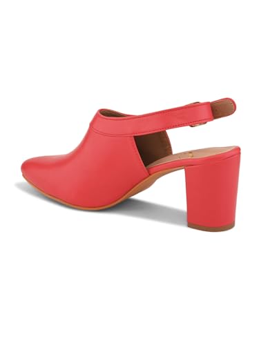 Image of XE Looks Slingback Heels | Pointed-Toe Design | Adjustable Strap |Stylish & Trendy Cushioned Footbed Heels For Girl & Women