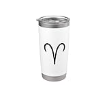 Aries Signo del zodiaco Astrología Horóscopo Cuernos de carnero Vaso térmico de acero inoxidable de doble pared