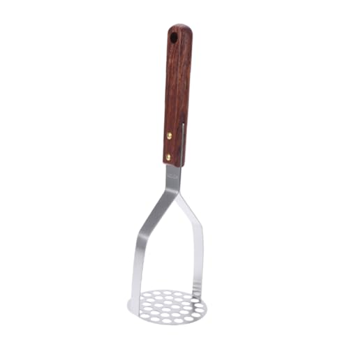 ULTECHNOVO Stainless Steel Potato Masher with Wood Handle Design for Comfortable Leverage for Mashing Potatoes Carrots and Vegetables Kitchen Gadget for Effortless Food Preparation
