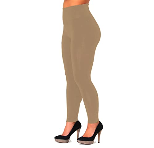 Trifolium Leggings térmicos para mujer, forro polar grueso y peludo, Moca 250 g, 14-16 Cover