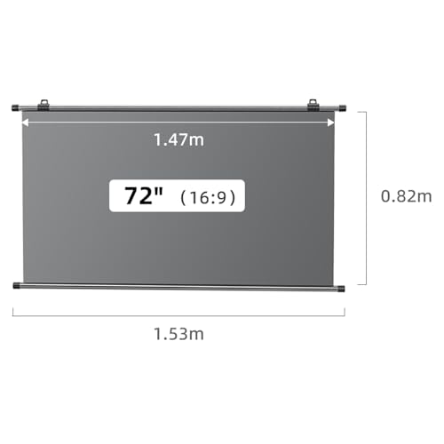 Pantalla retráctil HD 72" 16:9 para proyector miniatura 2