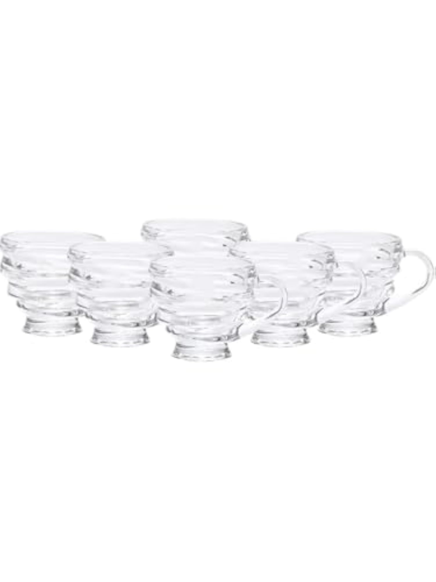 Clear Glass Coffee & Tea Cup Set, 6 Pieces, 150 Ml