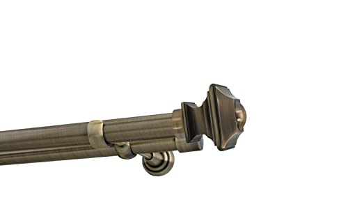 Sento 25/25mm Metall Gardinenstange Vorhangstange 2-läufig Messing Antik Classic 280 cm Barocco