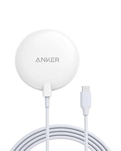 Anker 313 Magnetisches Kabelloses Ladepad, Wireless Charger + 150cm USB-C Kabel, Für iPhone 17/16/15/15 Pro/15 Pro Max/14/13/13 Mini/13 Pro/13 Pro Max/12 (Ohne Netzteil)
