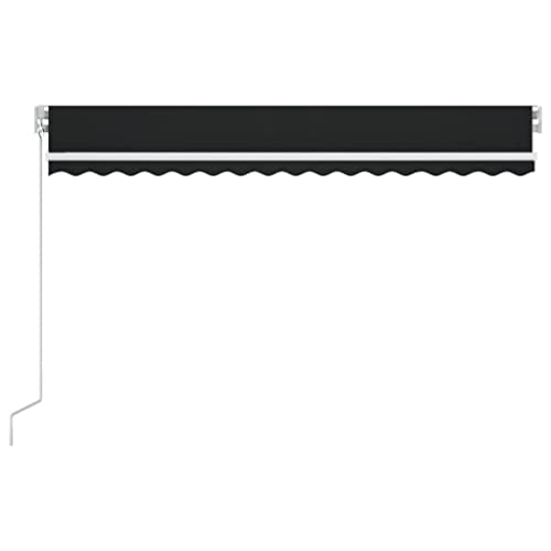 Auvent manuel rétractable store extérieur anthracite 450x350 cm pour jardin - 5