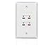 4-Terminal In-Wall Stereo Speaker Wall Plate