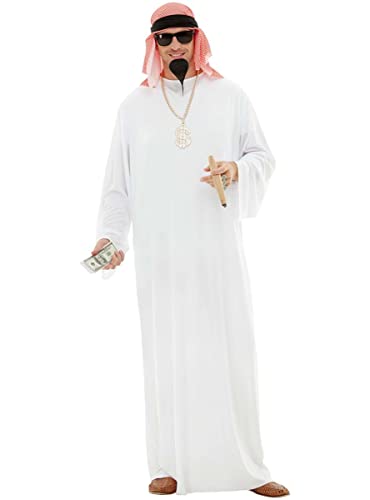 Funidelia | Déguisement émir pour Homme Taille S ▶ Émir, Pétrole, Dollar - Couleur: Blanc, Accessoire pour déguisement - Déguisements Amusants pour Vos soirées Cover