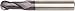 WIDIA Hanita 28380200T007 VariMill 2838 GP Roughing/Finishing End Mill, Ball Nose, 2 mm Cutting Diameter, Carbide, TiAlN, RH Cut, Straight Shank, 2-Flute