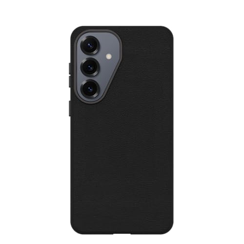 Image of OtterBox Samsung Galaxy S26+ Symmetry Series Cactus Leather Case - Noir Ash (Black), Ultra-Sleek, Wireless Charging Compatible, Raised Edges Protect Camera & Screen,