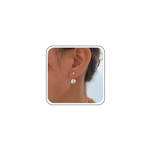 Inateannal Boucles Oreilles Boho Boules Doubles Boucles D'oreilles Boules Rondes Pour le Devant