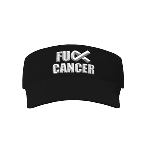Fuck Cancer Sport Sun Visor Hats Cotton Ball Caps Empty Top Baseball Cap for Men Women Black