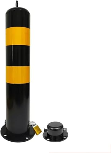 Image of JYBNBBE Delineator Post Cone Driveway Caution Sign High Visibility Yellow and Black Detachable Down Car Parking Barrier Post Urban Roads Security Bollards, for Driveway,1pcs-76 * 750 * 1.5MM