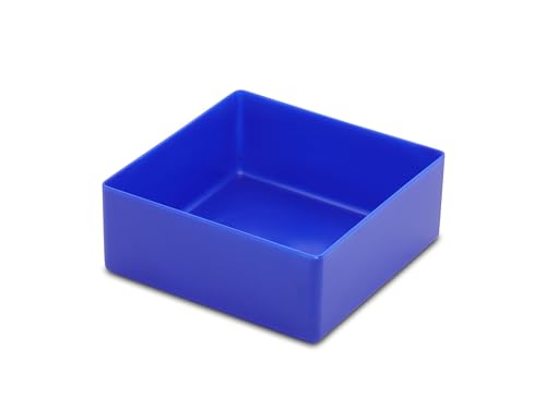 1a-TopStore 10 Stk. Einsatzkästen Einsatzboxen Schubladen-Einsatzkasten Sortierboxen, 32 Größen, 5 Farben (blau, 99x99x40 mm) – Ansicht 1