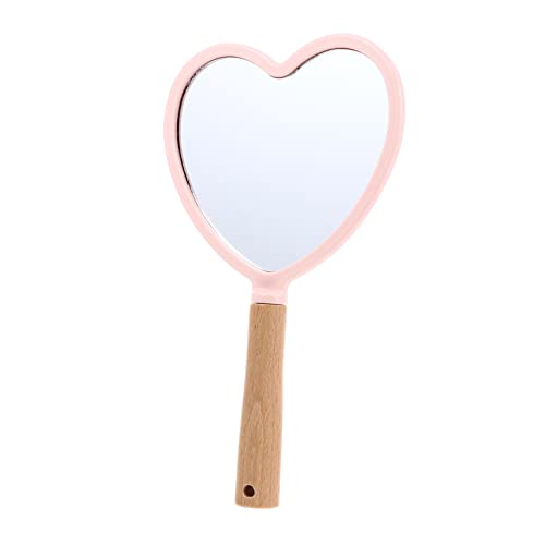 Espejo de maquillaje portátil con forma de corazón