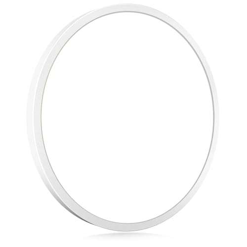 hepside 1Pack LED Flush Mount Ceiling Light Fixture, 15Inch 30W, Dimmable&3000K/3500K/4000K/5000K/6500K Adjustable Low Profile Ceiling Lights, Round Flat Ceiling Light for Kitchen,Hallway-White
