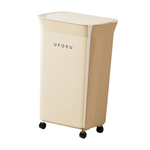predolo Trash Can Garbage Can Household Large Capacity Modern Household Compost Bucket Garbage Bin for Kitchen Home Dorm Bathroom, White