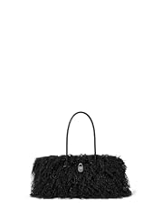 Dark Gunmetal-tone Hardware/Faux Wavy Shearling/Black