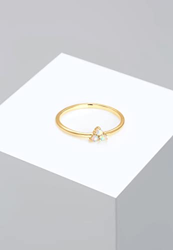 Elli Anello Solitario Da Anniversario Donna Placcato Argento, Misura 16 - 6