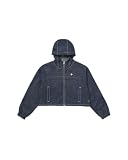 SYNTHETIC DENIM HOODED JACKET LADIES NAVY S