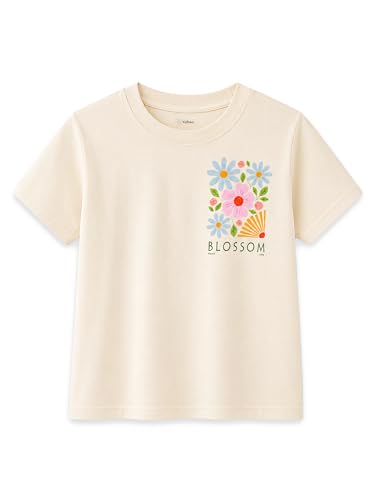Image of Kidbea Bamboo Kids T-Shirt Ultra-Soft Premium Half Sleeve Graphic Tee for Girls, Casual Summer Wear for Toddlers & Kids