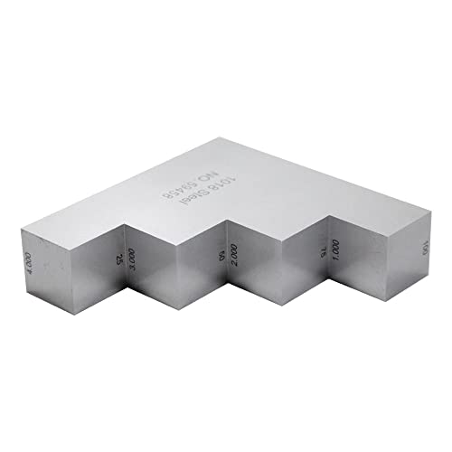 Bloques de calibración con escalones Tipsy Step para medidores ultrasónicos de espesor NDT, Acero 1018, Escala doble de 4 pasos: 25 mm, 50 mm, 75 mm, 100 mm y 1.0", 2.0", 3.0", 4.0" miniatura 2
