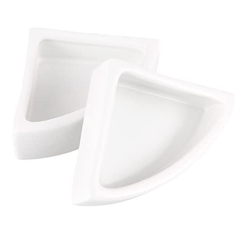 JOINPAYA 2個大号三角形爬虫類用給餌ボウル 防逃食盆 お手入れ簡単 安定設計 厚手製 食品 水対応 爬虫類の餌入れ トカゲ カエル用