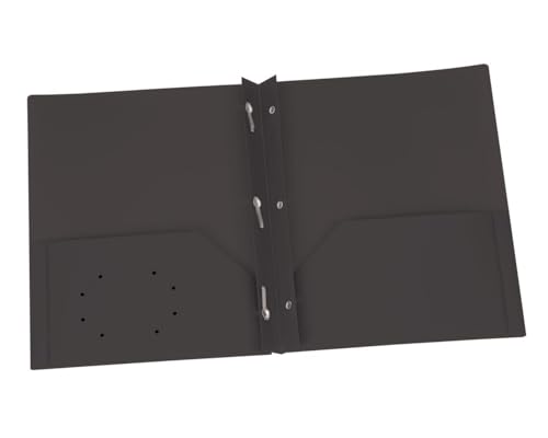 Oxford Duotangs with Two Pockets, Plastic, Letter Size, Black, 25 per Box, Durable File Folders for School and Office Use by Oxford - Used condition - CA$16.85