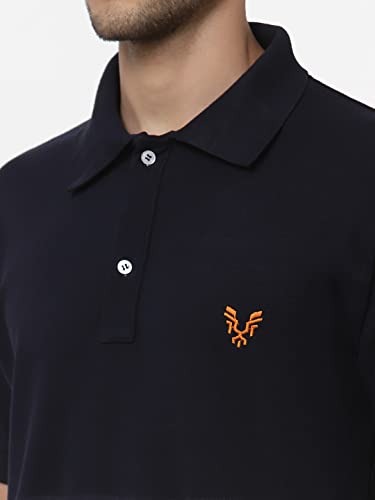 Image of UZARUS Mens Solid Cotton Regular Fit Polo T-Shirt