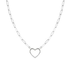 Silver Heart Paperclip Necklace