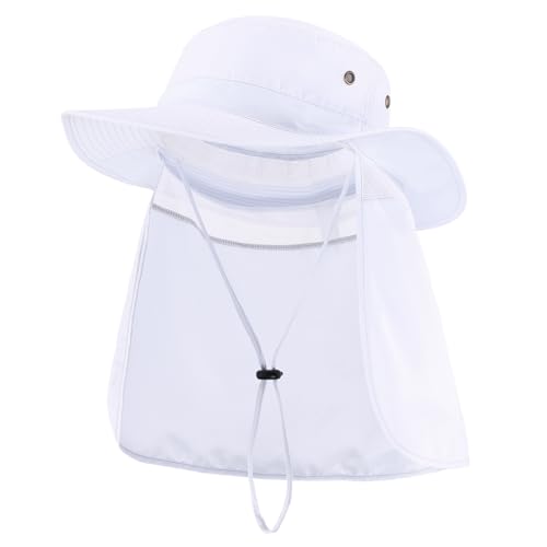 Image of Home Prefer UPF50 Mens Sun Hat with Neck Flap Quick Dry UV Protection Cap Womens Wide Brim Fishing Hat Neck Flap Beach Garden