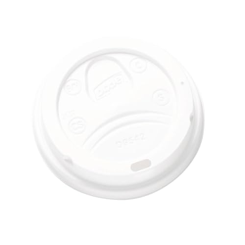 Dixie D9542W Dome Lid for 10-16 Ounce PerfecTouch Cups and 12-20 Ounce Paper Hot Cups, White 100 Lids