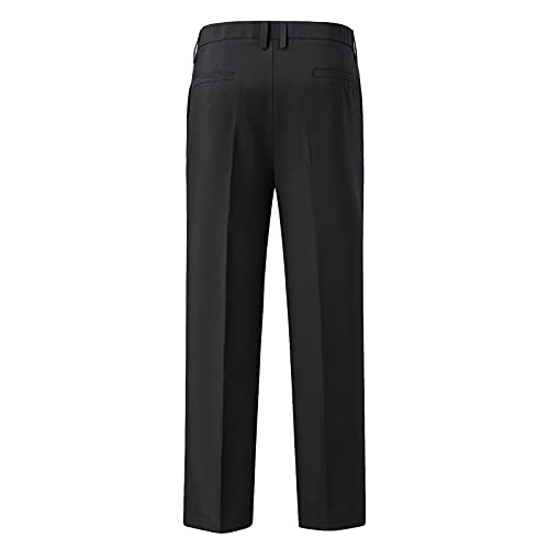 Pants Ankle-Length Pleated Casual Solid Trousers Suit Men's Pocket Zipper Pants Men's Pants (Black, XL)4