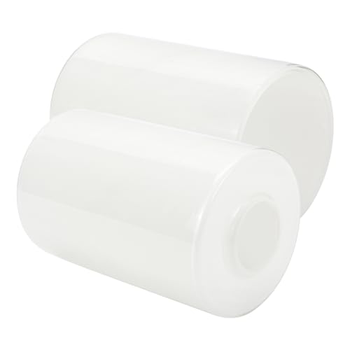 Image of 3 Pack White Alabaster Glass Replacement Globe & Shade, 6-1 /16 inch Tall, 1-5 /8 inch Fitter, Soft Light Cylinder Glass Lamp Cover for Chandelier Pendant Light Wall Sconce Light Fixtures