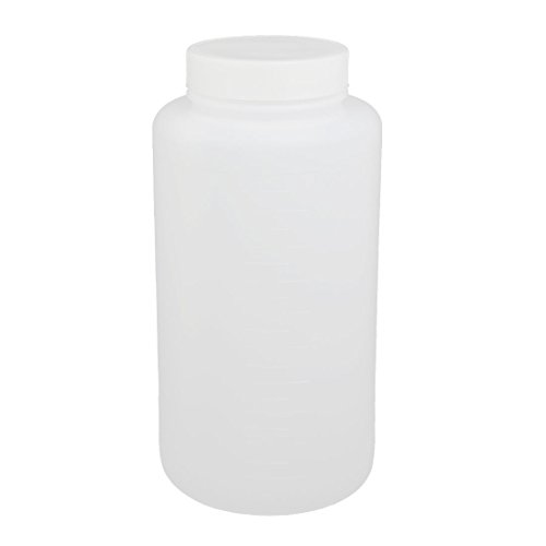Aexit 1000ml 55mm gauge Dia Wide Mouth HDPE Plastic Round Graduated Bottle White