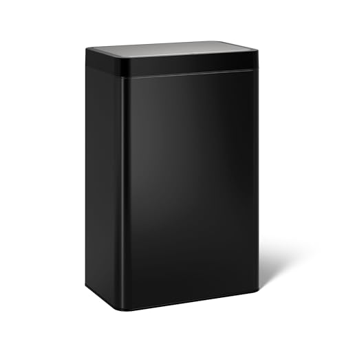 Image of Kohler 23825-BST 13-Gallon Touchless Black Stainless Steel Trash Can, Hands-Free Motion Sensor Lid, Durable, Fingerprint-Resistant, Easy to Clean, K-23825-BST