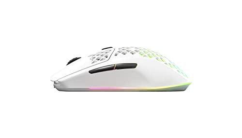 SteelSeries Aerox 3 Wireless Snow (2022) - Super Light Gaming Mouse - 68g Water Resistant Design - 200 Hour Battery Life, White
