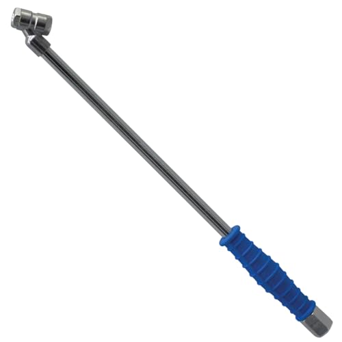 LockNFlate LockNLube 13.5 in Angled Dual Wheel Air Chuck Dual-Head Access for Inner & Outer Dual Tires Heavy-Duty Leak-Free Tire Inflator Chuck 150 PSI