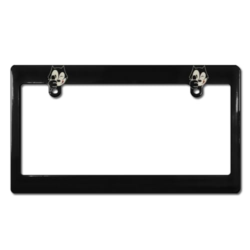 フィリックス・ザ・キャット ナンバーフレーム 車用 ナンバープレート枠 ナンバープレートフレーム ナンバープレートホルダー 車用 ナンバーカバー 2穴ねじ 掛けやすい 普通車 軽自動車に適用 車フレーム 車外用品 耐久性 防錆 装飾ボーダー 簡単取付 pc