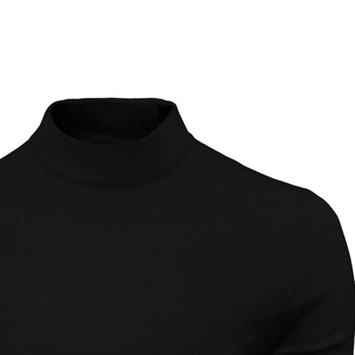 DGHM-JLMY Men's Ribbed Slim Fit Middle Neck Sweater Lightweight Casual Basic Knit Tops Long Sleeve Knitted Pullover4