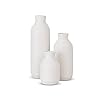 Labcosi Flower Vase for Living Room Decor, Ceramic Vase for Farmhouse Décor, White Vases for Shelf, Tall Ceramic Vase for Centerpiece Table Decorations, Set of 3