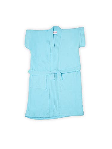 BUMZEE Terry Cotton Baby Bathrobe, Blue, 3 - 4 Years