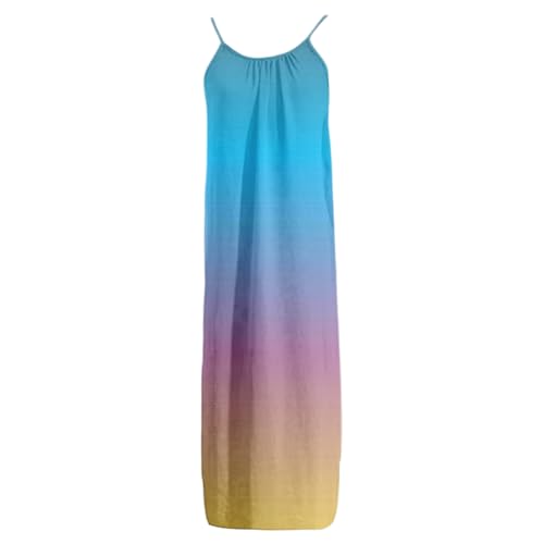 Image of HTHLVMD Backless Cami Dress Summer Dresses for Women 2026 Spaghetti Strap Dresses Womens Solid Color Backless Cami Dress