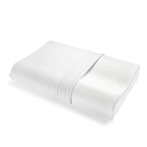 Goldflex - Almohada ergonómica con doble onda 100% viscoelástica, antiácaros y antialérgica, revestida con tejido elástico de protección