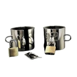 Handboeien of voetboeien breed roestvrij staal D-ringen afsluitbaar inclusief sloten Slave Sub Bondage BDSM